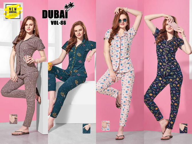 C Ns Vol D8601 Summer Special Printed Shinker Hosiery Shirt Night Suit Manufacture
